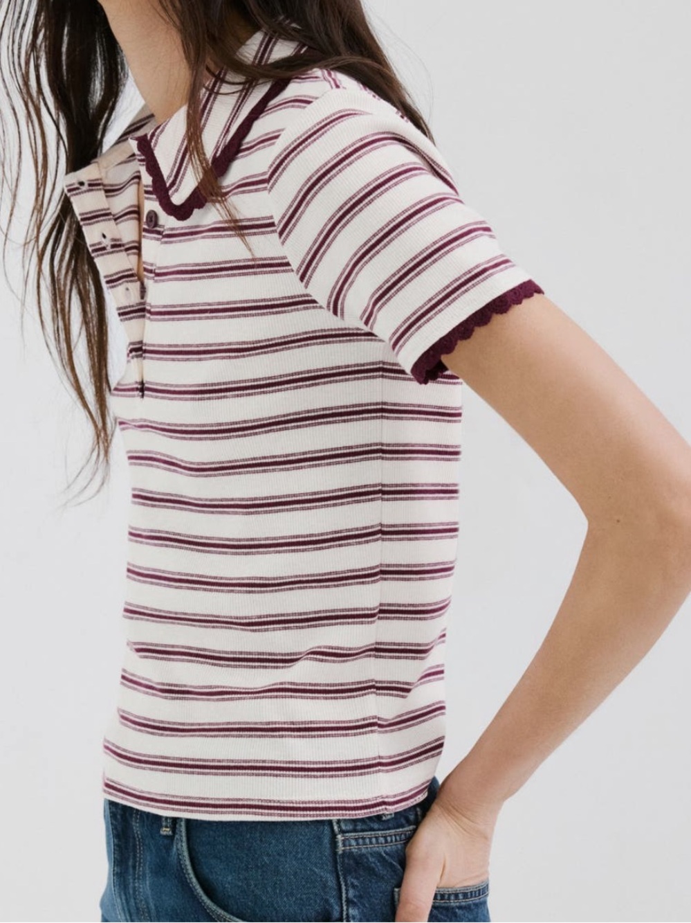 Mango scallop collar polo